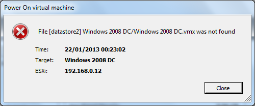 Error message