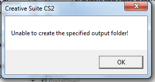 Error when creating folder Error when creating folder