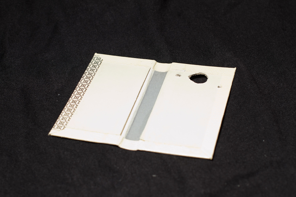 Glue the edges and cut holes