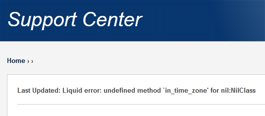 Support Centre error