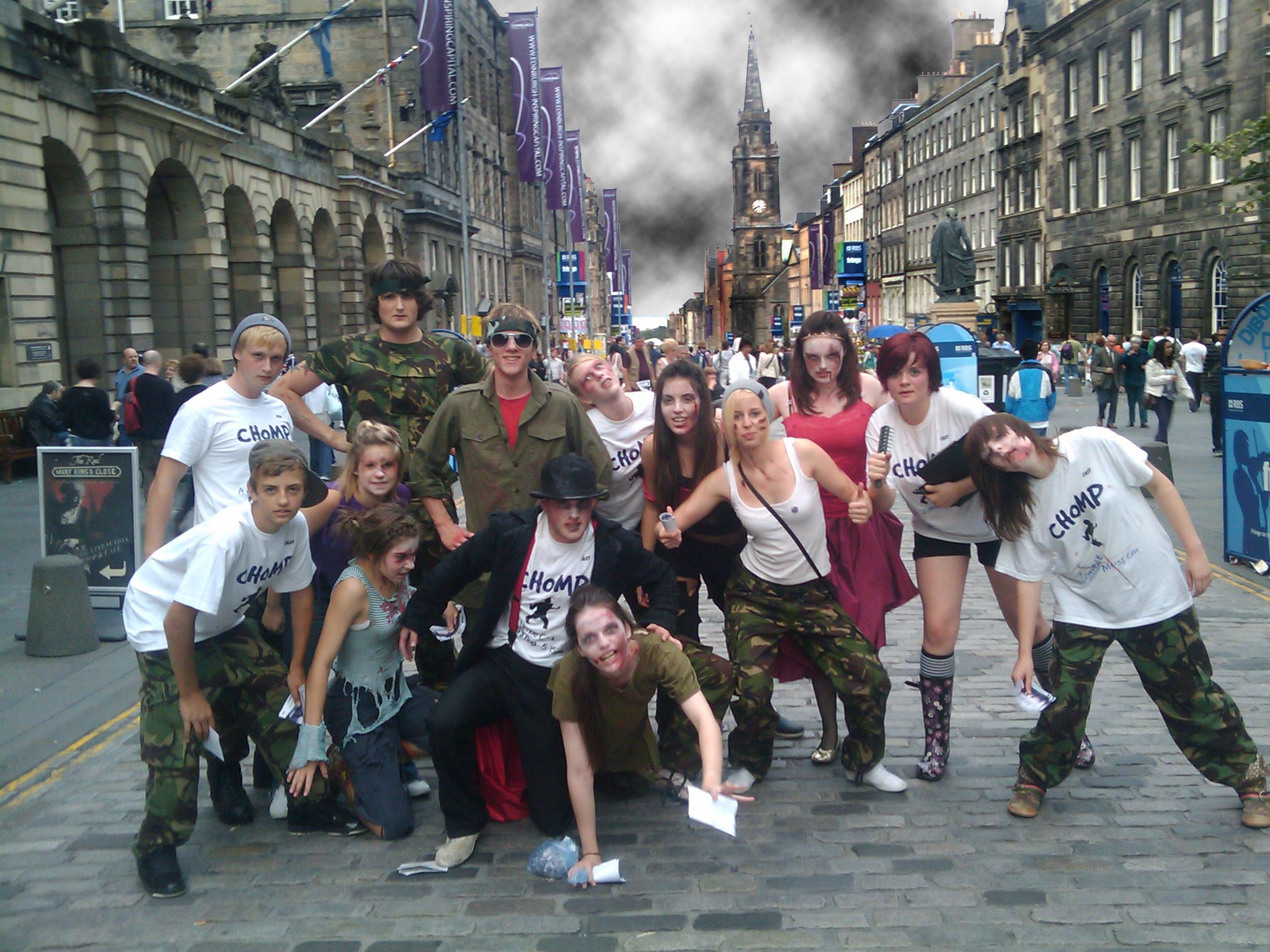 The cast of Chomp! take over the Royal Mile